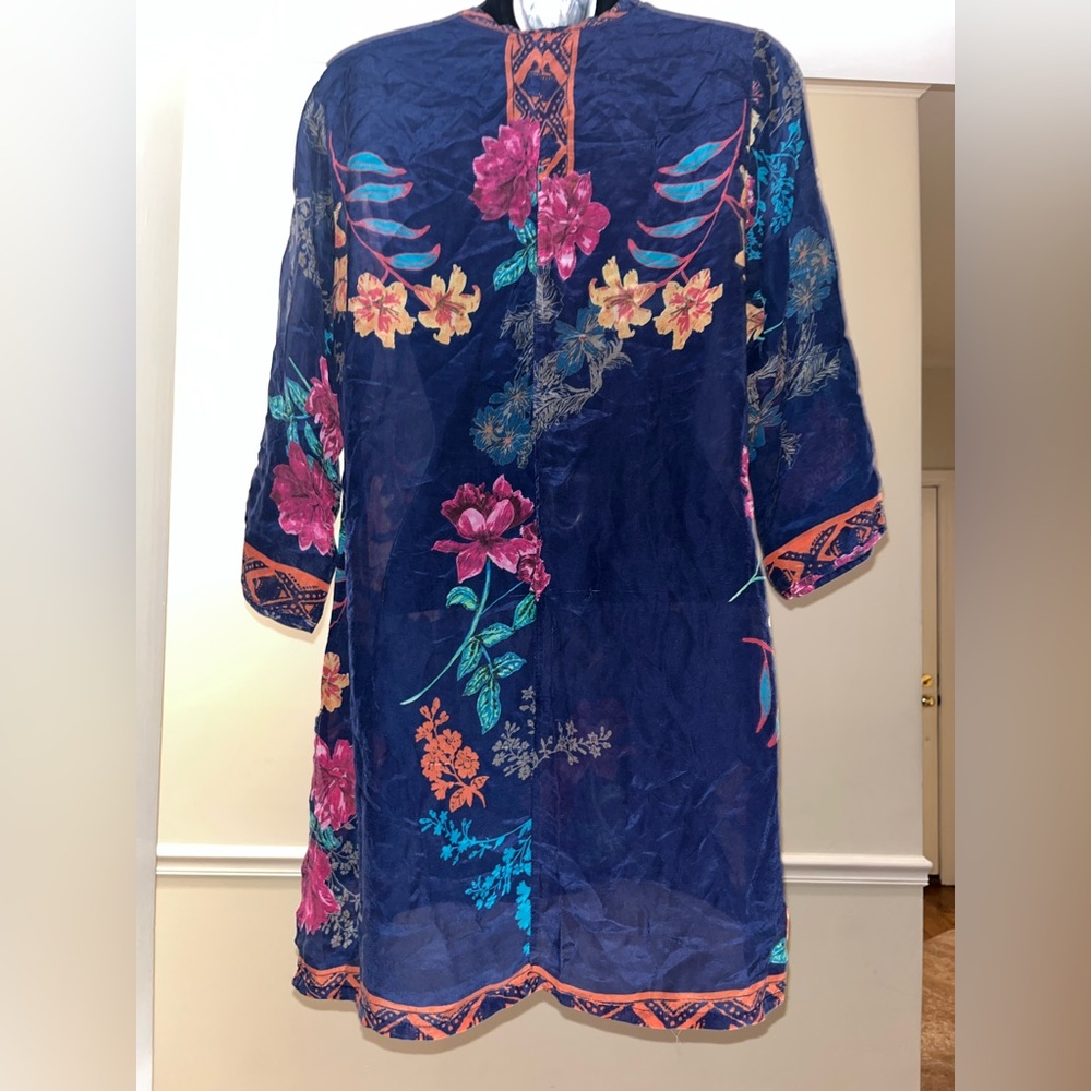 Johnny Was Floral Appliqué Dress sz S